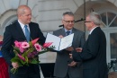 Prezydent Andrzej Nowakowski, przewodniczący Rady Miasta Artur Jaroszewski i Jan Waćkowski